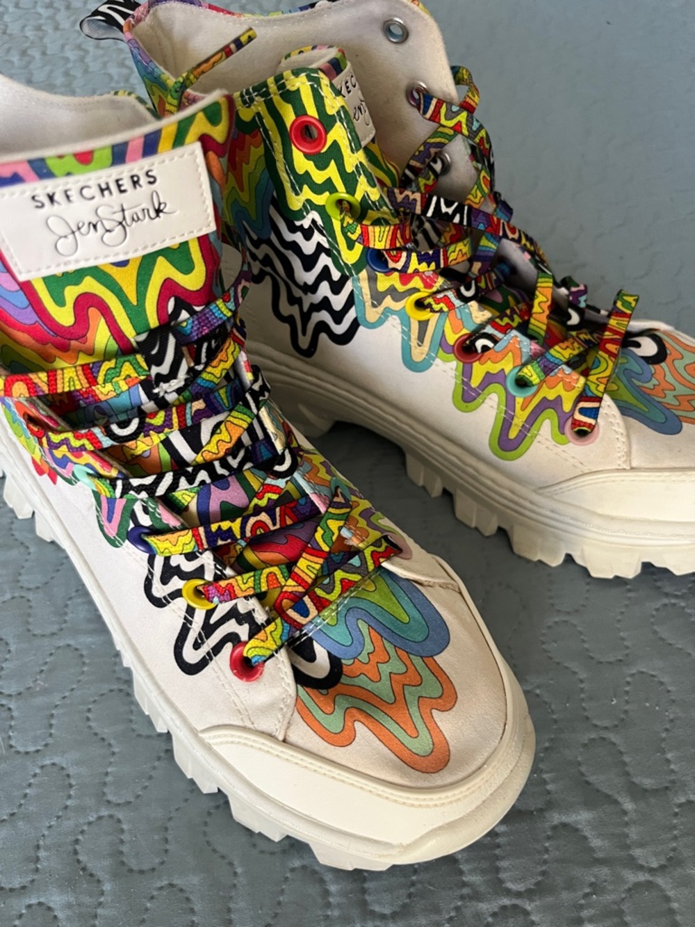 Skechers Multicolor Wavy-Print High-Top Sneakers